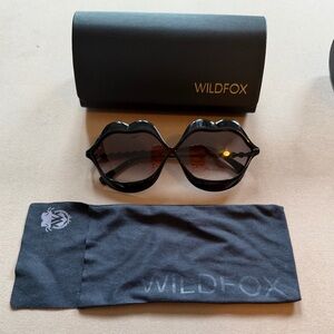 Wildfox Lip-Shaped Black Sunglasses